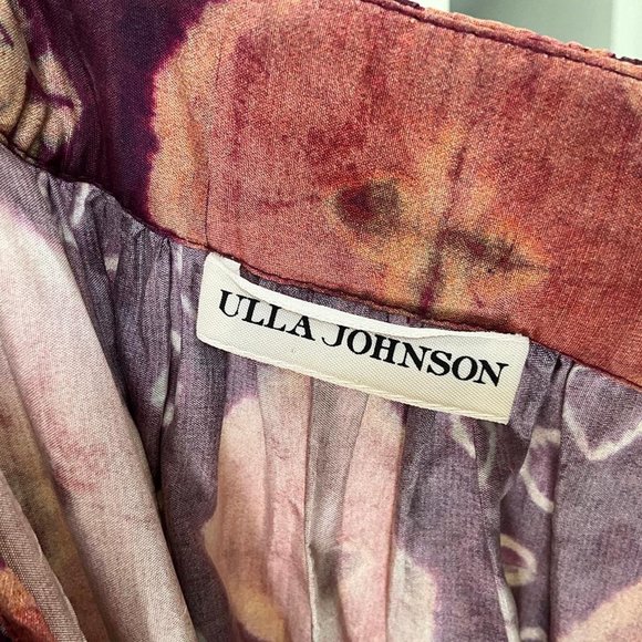 Ulla Johnson Women's Viola Asymmetric Floral Print Tiered Silk Dress Purple Sz 2 - Picture 10 of 10